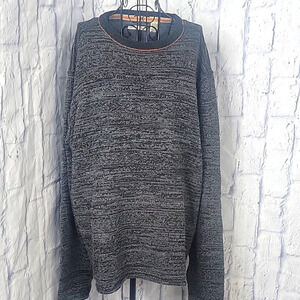 CARBON2COBALT Gray Heathered‎ Knit Wool Blend Men's Sweater XL